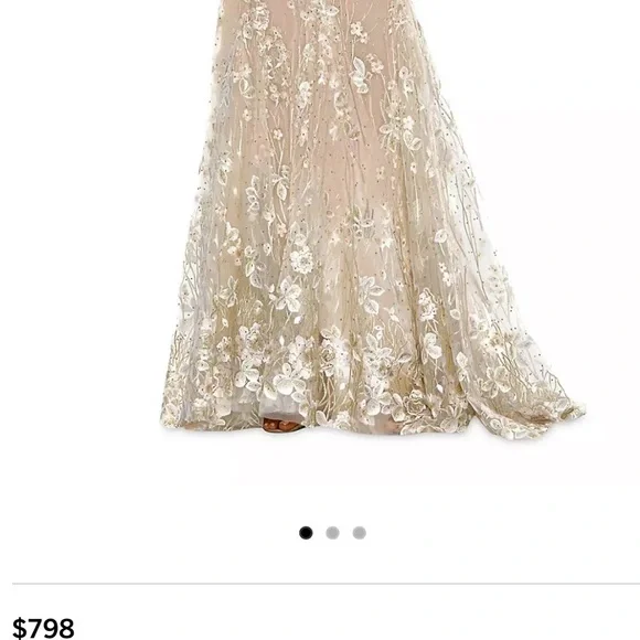 Mac Duggal Woman’s Floral Embroidered Corset Bodice Gown Size 8 NWT - Picture 6 of 17